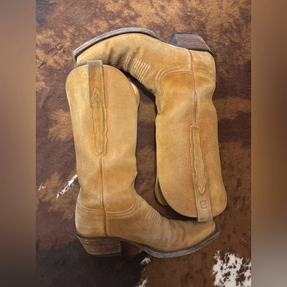 Lucchese Classic Cognac Suede 13” Boot - Picture 1 of 7